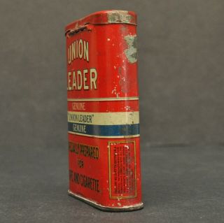 Antique Vintage Union Leader Redi Cut Tobacco Tin Pipe Cigarette Pocket Tin Box 4