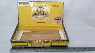 Vintage Flor De Tabacos De Partagas 1845 Fabrica De Cigarros Puros Cigar Box
