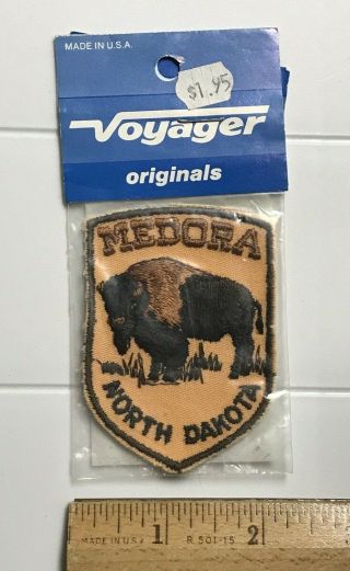 Nip Medora North Dakota American Bison Buffalo Souvenir Embroidered Patch Badge