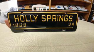 1959 Holly Springs North Carolina Nc City License Plate 34