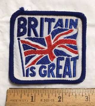 Britain Is Great Union Jack British Flag Uk England Souvenir Embroidered Patch