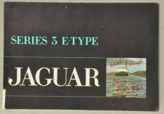 Jaguar V12 Series 3 E - Type Brochure,  Early With 6 Cylinder Engine 1971 Proof