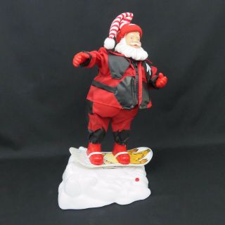 Animated Snowboarding Santa Music Born to Be Wild Singing Dancing 15in See Video 2