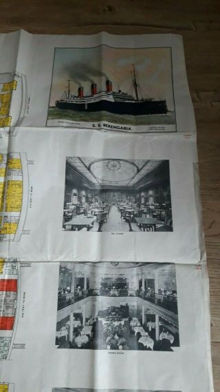 RMS Berengaria: Large Colour First Class Deck Plan 2