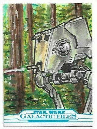Topps Star Wars Galactic Files At - St Walker Sketch Card By Darren Coburn - James