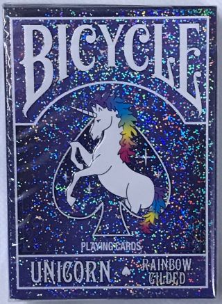 Bicycle Unicorn Rainbow Gilded Playing Card Deck Limited Edition Ships