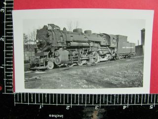 B&w Photo Of York Central Railroad 2 - 8 - 2 Locomotive 1453 At Wabash Indiana