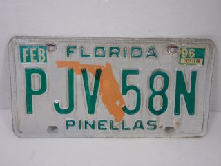 1996 State Of Florida Pinellas County Auto Car Tag License Plate Garage Decor