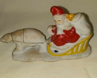 Antique Bisque Christmas Snow Baby Santa & Polar Bear England $22.  22