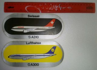 Rare Vintage Sticker Airlines - Swissair A310 / Lufthansa A 300