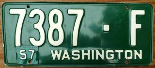 1954 1957 Tab Washington License Plate Whatcom Co.  5 - 1/2 X 13 Size