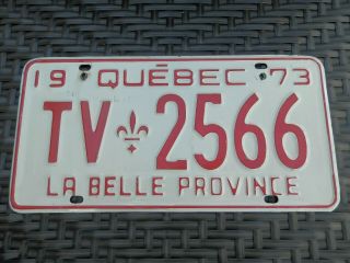 1973 Very Rare Canada Quebec Particular Taxi License Plate Tv 2566