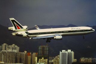 1996 - Hong Kong Kodak Photo Slide - Alitalia Md - 11 - Kai Tak Hkg