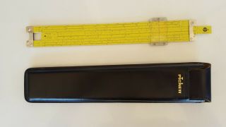 Pickett Model N803 - Es Slide Rule In Leather Case,  Speed Rule Dual Base,  Log Log