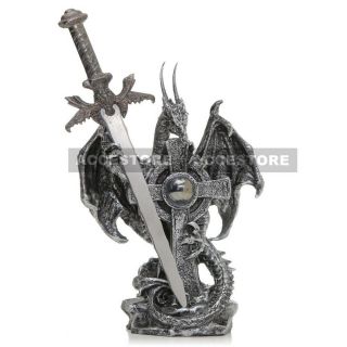6.  5 " Fantasy Collectible Dragon With Sword Figurine Statue Decoration Gift