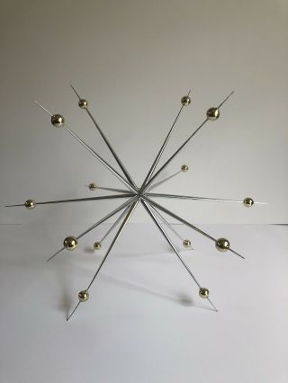 Vintage 14”plastic Atomic Sputnik Christmas Decoration Ornament Topper Mcm