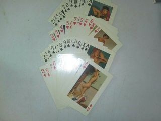 Vintage Nude Risque Jumbo 4 " X 6 " Playing Cards Full Deck & Box - Circa 1940 