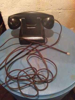 Vintage 1940 ' s Western Electric Bell Systems Black Rotary Dial Telephone antique 4