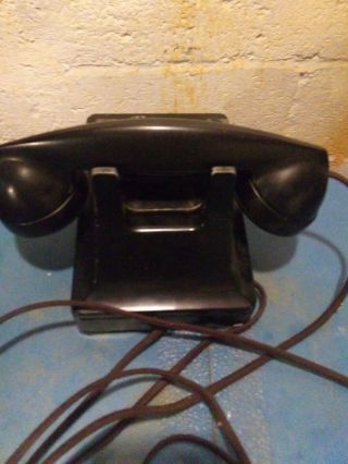 Vintage 1940 ' s Western Electric Bell Systems Black Rotary Dial Telephone antique 5
