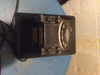 Vintage 1940 ' s Western Electric Bell Systems Black Rotary Dial Telephone antique 6