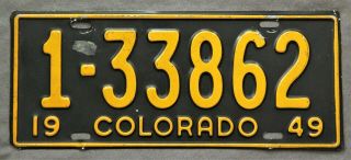 Colorado.  1949.  License Plate.