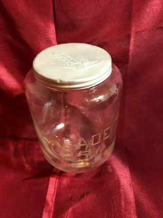 Vintage Arcade No25 Glass Hopper Jar For Wall Mount Coffee Grinder W/ Orig Lid