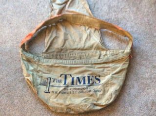 Vintage Times Newspaper Canvas Paperboy Delivery Shoulder Bag Chicago Indiana