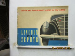 1937 Lincoln - Zephyr V - 12 Color Dealers Album - - Very Rare