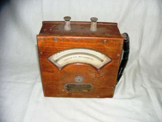 Weston Milliamp Meter;antique Weston Milliammeter Model 155 Wood Case,  1888
