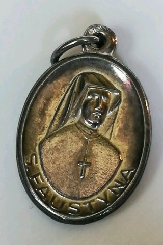 Reliquary Medal Relic St.  Faustina Kowalska Faustyna Reliquia Pendant Charm A088