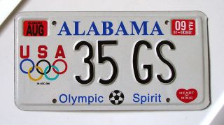 Alabama Olympic Spirit License Plate Team Usa Olympics (random Numbers)