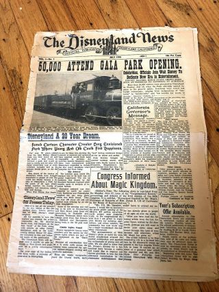 Disneyland News Vol.  1 No.  1 July 1955 First Issue Complete