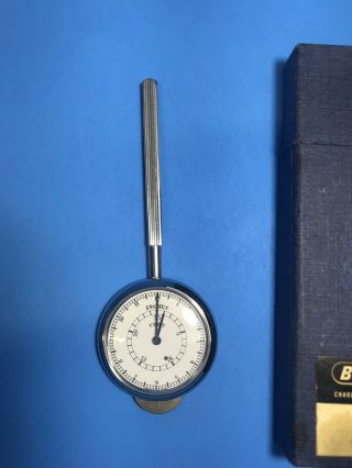 Vintage Charles Bruning Chrome Clock Face Precision Measuring Indicator