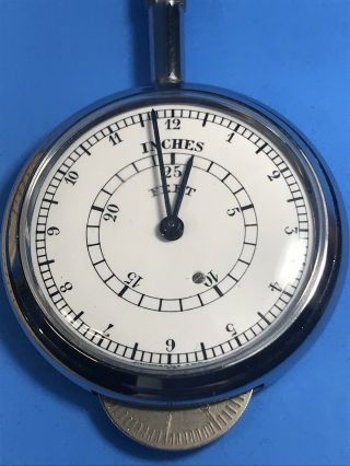Vintage Charles Bruning chrome Clock Face Precision measuring indicator 2