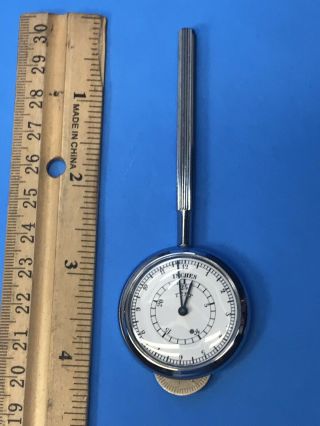 Vintage Charles Bruning chrome Clock Face Precision measuring indicator 3