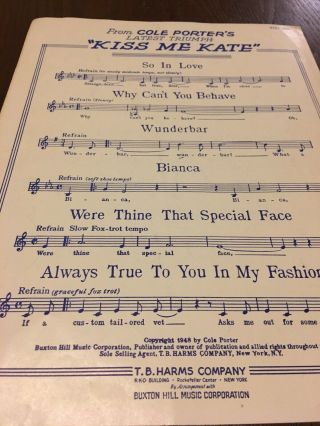 Vintage Sheet Music True Love Cole Porter Bing Crosby Grace Kelly Frank Sinatra 4