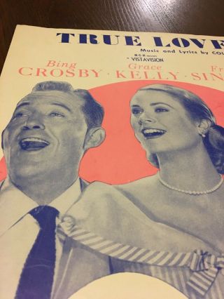 Vintage Sheet Music True Love Cole Porter Bing Crosby Grace Kelly Frank Sinatra 5