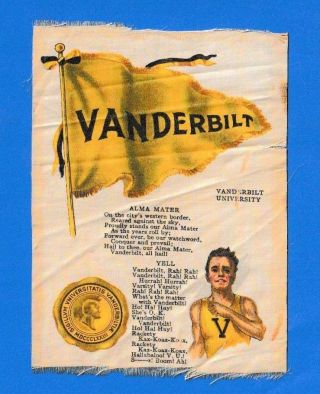 C1910s S23 Tobacco Silk Vanderbilt University Mascot College Cheer Silk
