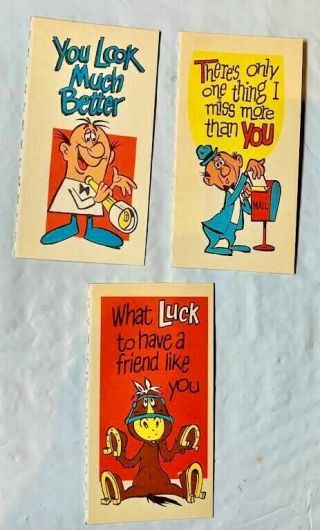 6 - 1965 Topps Rat Fink Greeting Cards 7,  13 & 15 In