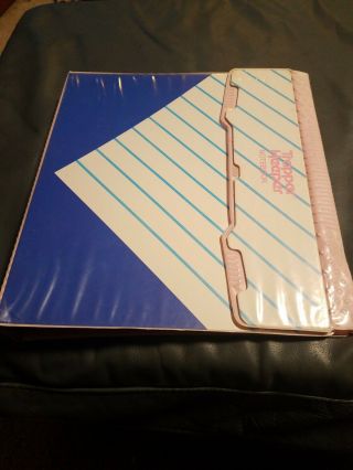 Vintage Mead Trapper Keeper Notebook Binder 29096 Blue,  Pink,  Paper Cover W/wear