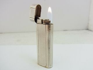 Cartier Paris Gas Lighter 30 Micron Oval Silver Plated