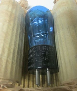 NOS Arcturus Blue Glass Globe Type 126 Amplifier Tube 2