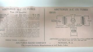NOS Arcturus Blue Glass Globe Type 126 Amplifier Tube 7