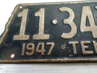 Antique 1947 Tennessee Shaped License Plate from Tennessee 2