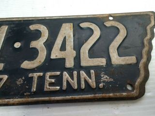 Antique 1947 Tennessee Shaped License Plate from Tennessee 3
