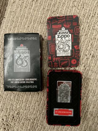 Limited Edition 65th Anniversary 1932 - 1997 Zippo Lighter With Tin Usa