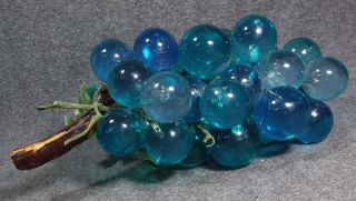 Vintage Acrylic Lucite Deep Blue Grape Cluster Driftwood Retro Mid - Centry
