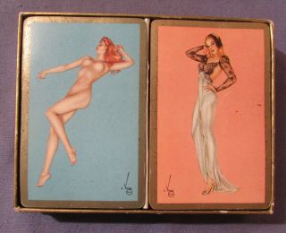 Vintage Varga Esquire Double Deck Pin Up Girl Playing Cards Boxed & Complete