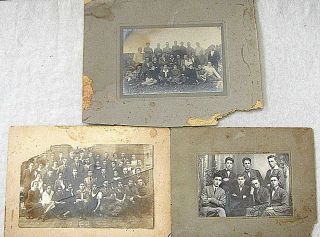 3 Antique Cabinet Photos Jewish Activists 1923 Grajewo Poland Yiddish Library