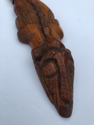 Easter Island Moai Moko Carved Wood Lizard Man Île de Pâques Early 20thC Robinia 3